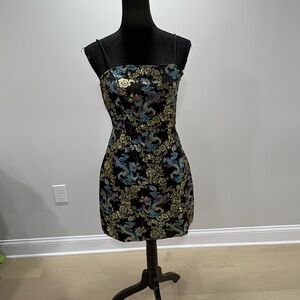 SHEIN Black and Gold Mini Dress